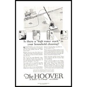 1924 Hoover Vacuum Cleaner Vintage Print Ad Formal Living Room Rug Wall Art